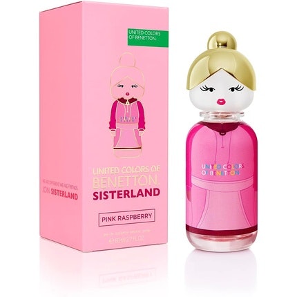 Benetton Sisterland Pink Raspberry Eau de Toilette pour femme Long Lasting Fresh Young and Modern Fragrance Floral Neroli and Musk Notes Ideal for Day Wear 80ml