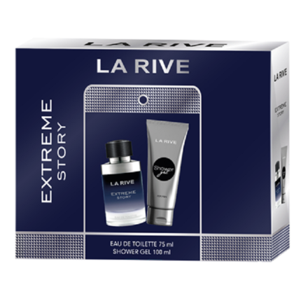 La Rive Extreme Story Gift Set Eau de toilette 75ml and 100ml Shower Gel - New