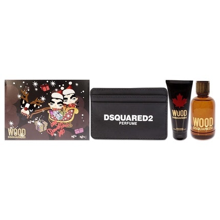 Dsquared2 Wood Eau de Toilette 100ml, Shower Gel 100ml & Card Case