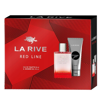 La Rive RED LINE Eau de toilette Gift Set 90ml Perfume + 100ml Shower Gel New & Original!