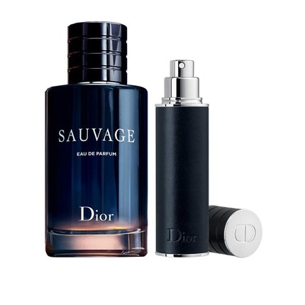 Dior Sauvage Pour Homme 2 Piece Set 3.4oz Eau De Parfum Spray 0.34oz Eau De Parfum Spray 10ml Mini