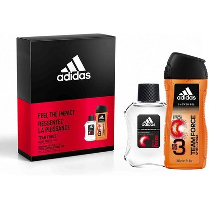 Adidas Team Force 2 Piece Set Eau De Toilette 100ml and Shower Gel 250ml
