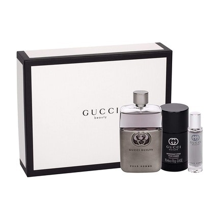 Gucci Guilty Pour Homme Fragrance Set - Eau de Toilette 15ml, Eau de Toilette 90ml, Deodorant Stick 75ml