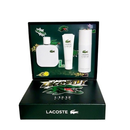 Eau de Lacoste Blanc 3 Piece Gift Set 3.4oz Eau de toilette Spray Pour Homme