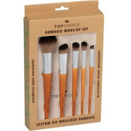 Top Choice Makeup Brush Set with Bamboo Handles 5 Pieces