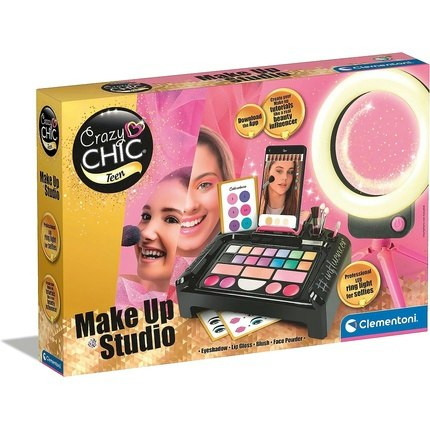 Clementoni Crazy Chic Make Up Artist Studio Children Make Up Set for Girls Age 6
