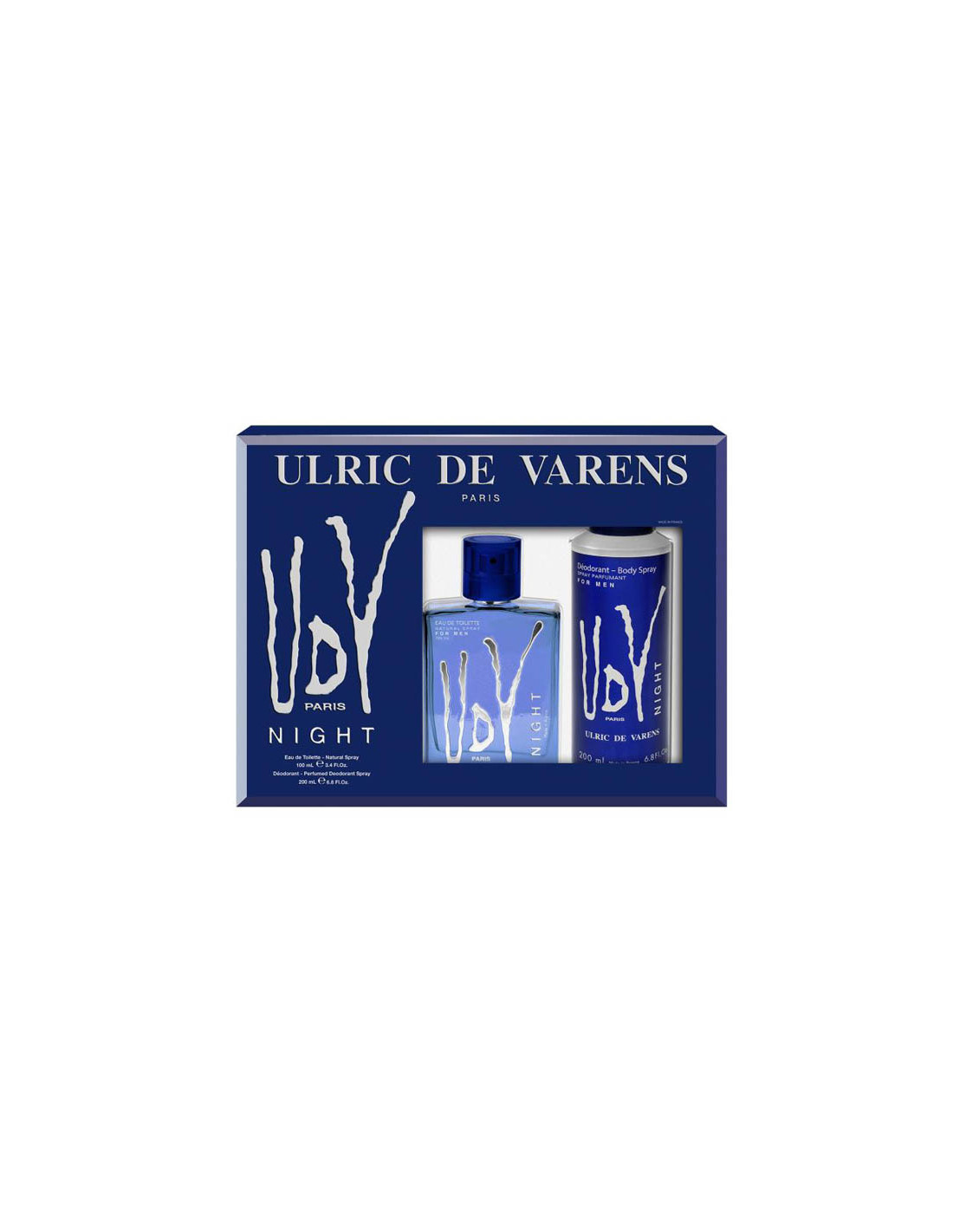 Men's 2-Piece Gift Set Ulric de Varens Night: Eau de Toilette Spray 100ml + Perfumed Deodorant Spray 200ml