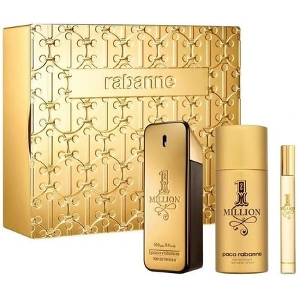 Paco Rabanne 1 Million Set 100ml Eau de Toilette Spray 150 Deodorant Spray 10ml Travel Spray