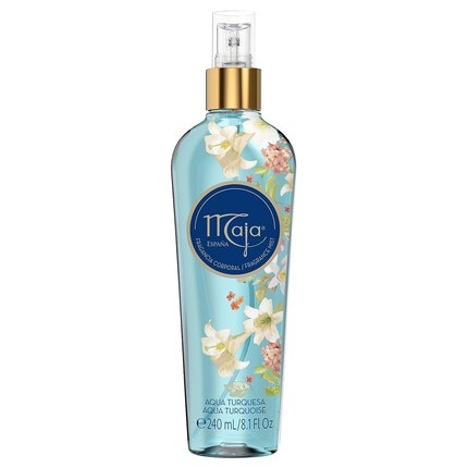 Maja Aqua Turquoise Mist Perfumed Body Mist with Floral and Aquatic Notes 8.1 FL Oz Spray Bottle