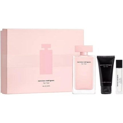Narciso Rodriguez For Her 3 Piece Gift Set: Eau De Toilette 100ml - Body Lotion 50ml - Shower Gel 50ml