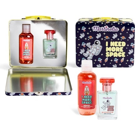 Aquarius Martinelia Space Tin Set Eau de Toilette and Shower Gel in Cool Space Design for Boys and Girls Refreshing Perfume and Shower Gel 30ml/150ml