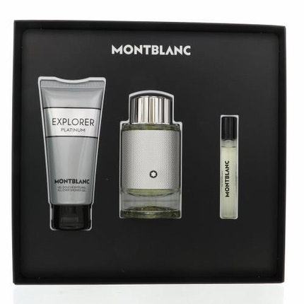 Mont Blanc Explorer Platinum 3 Piece Gift Set 3.3oz Eau de