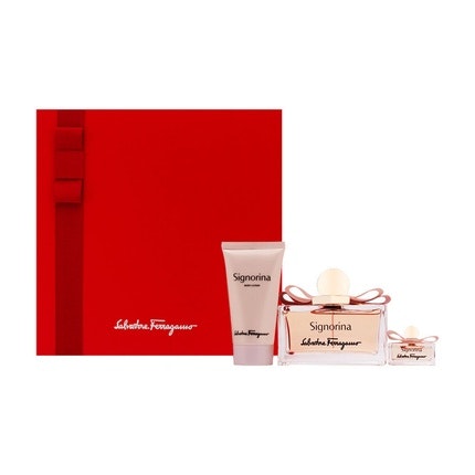 Salvatore Ferragamo Signorina Set Eau De Parfum 100ml and 10ml + Point Lotion 50ml